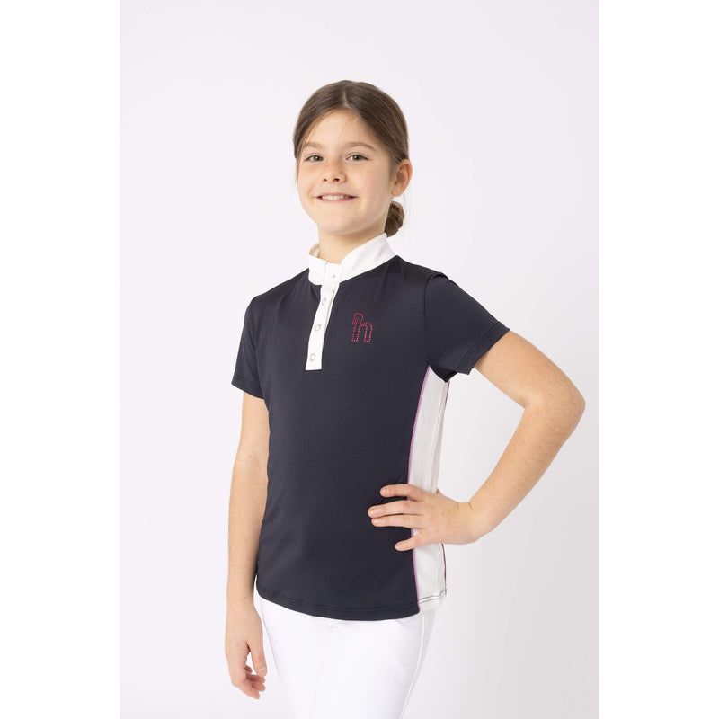 HORZE CLOTHING Horze Kids Nyra Show Shirt in Navy